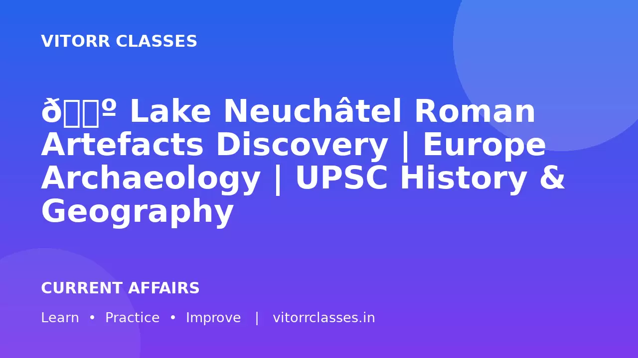 🏺 Lake Neuchâtel Roman Artefacts Discovery | Europe Archaeology | UPSC History & Geography