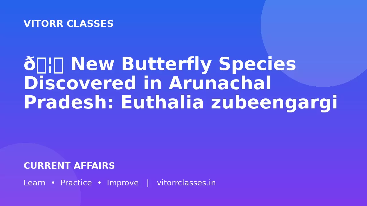 🦋 New Butterfly Species Discovered in Arunachal Pradesh: Euthalia zubeengargi