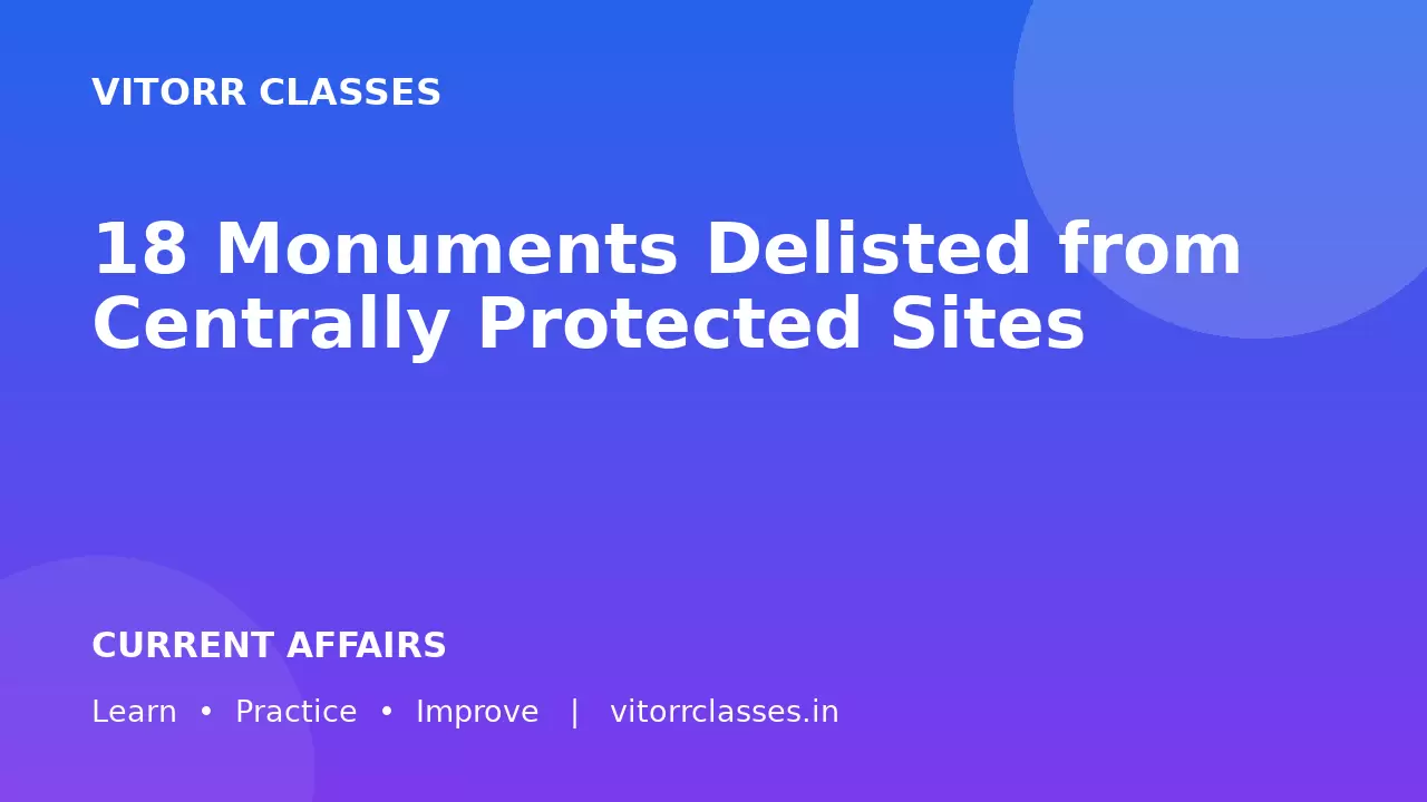 18 Monuments Delisted from Centrally Protected Sites