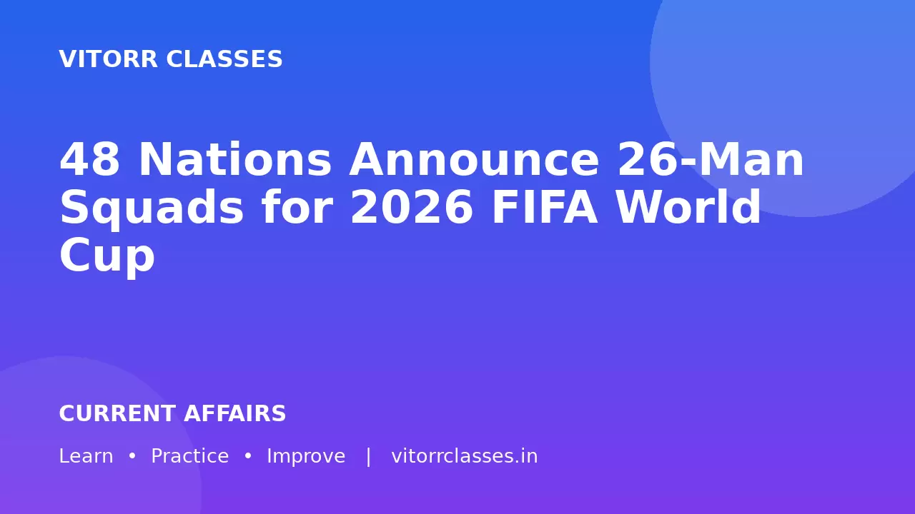 48 Nations Announce 26-Man Squads for 2026 FIFA World Cup