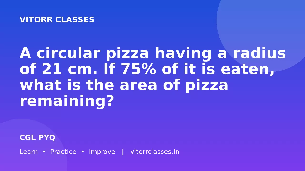 A circular pizza having a radius of 21 cm. If 75% of it is eaten, what is the area of pizza remaining?