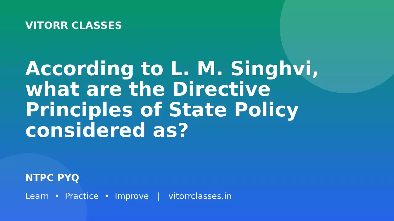 According to L. M. Singhvi, what are the Directive Principles of State Policy considered as?