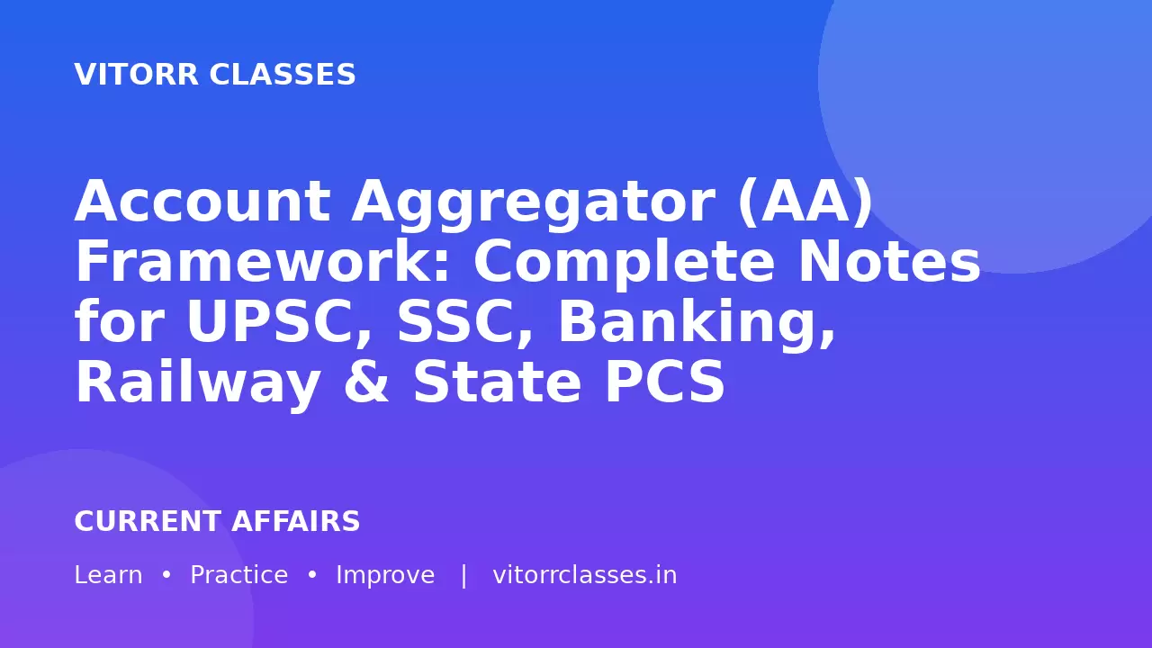 Account Aggregator (AA) Framework: Complete Notes for UPSC, SSC, Banking, Railway & State PCS