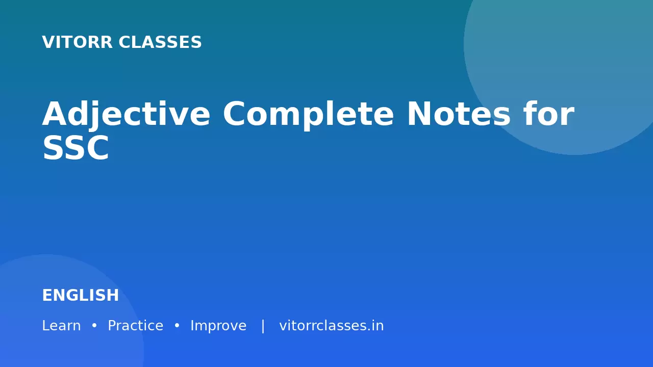 Adjective Complete Notes for SSC