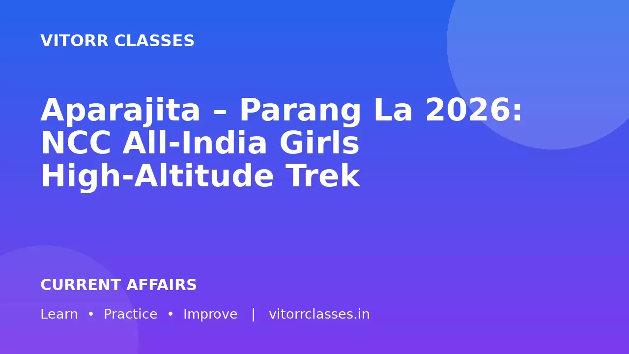 Aparajita – Parang La 2026: NCC All-India Girls High-Altitude Trek