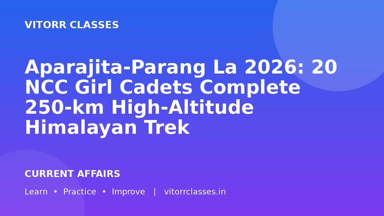 Aparajita-Parang La 2026: 20 NCC Girl Cadets Complete 250-km High-Altitude Himalayan Trek