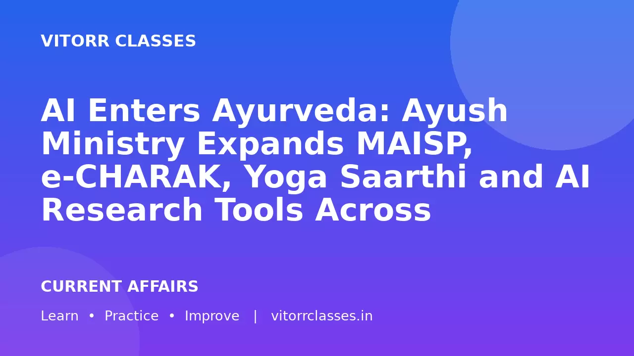 AI Enters Ayurveda: Ayush Ministry Expands MAISP, e-CHARAK, Yoga Saarthi and AI Research Tools Across Traditional Medicine