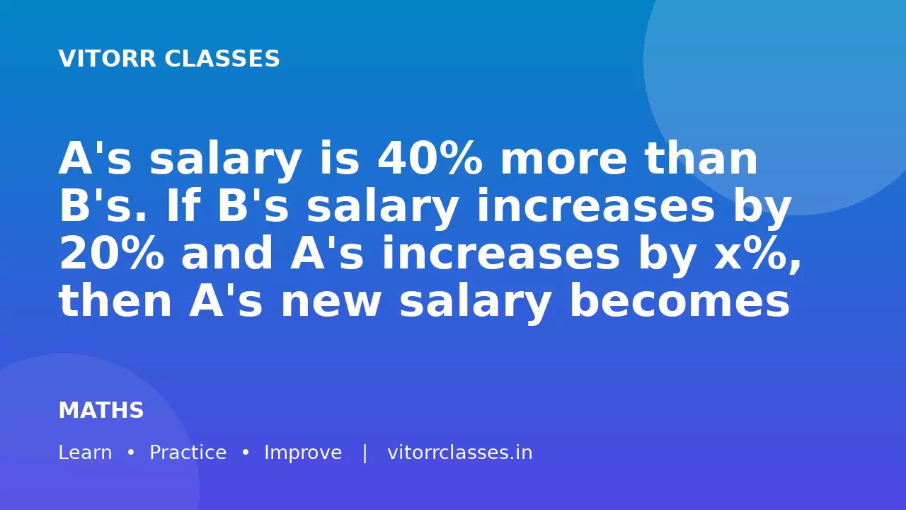 A's salary is 40% more than B's. If B's salary increases by 20% and A's increases by x%, then A's new salary becomes 25% more than B's new salary.  Find the value of x.