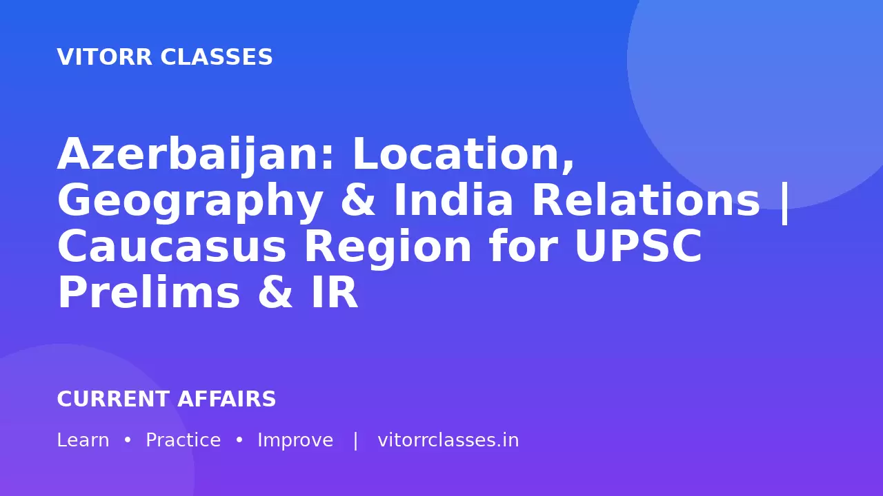 Azerbaijan: Location, Geography & India Relations | Caucasus Region for UPSC Prelims & IR