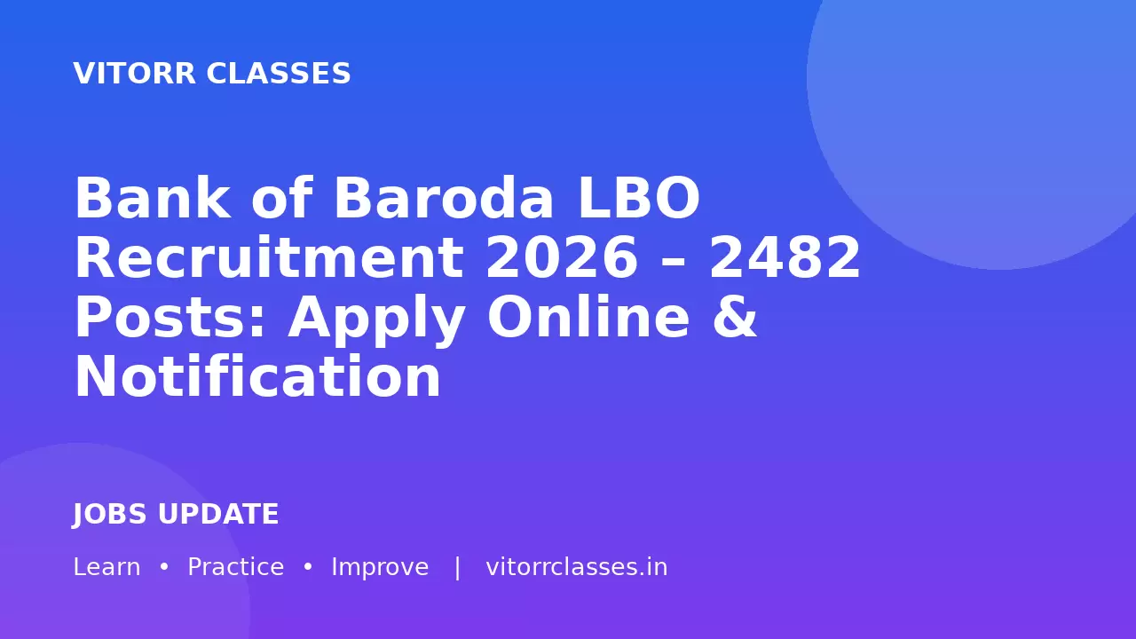 Bank of Baroda LBO Recruitment 2026 – 2482 Posts: Apply Online & Notification