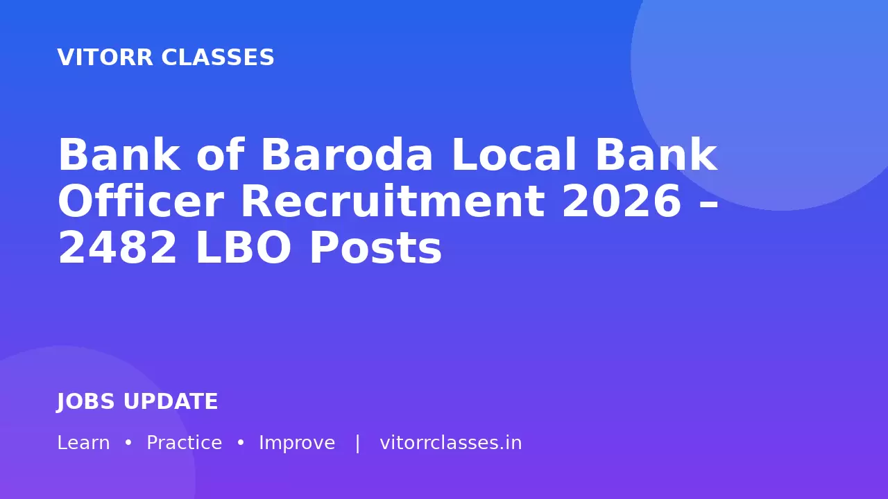 Bank of Baroda Local Bank Officer Recruitment 2026 – 2482 LBO Posts