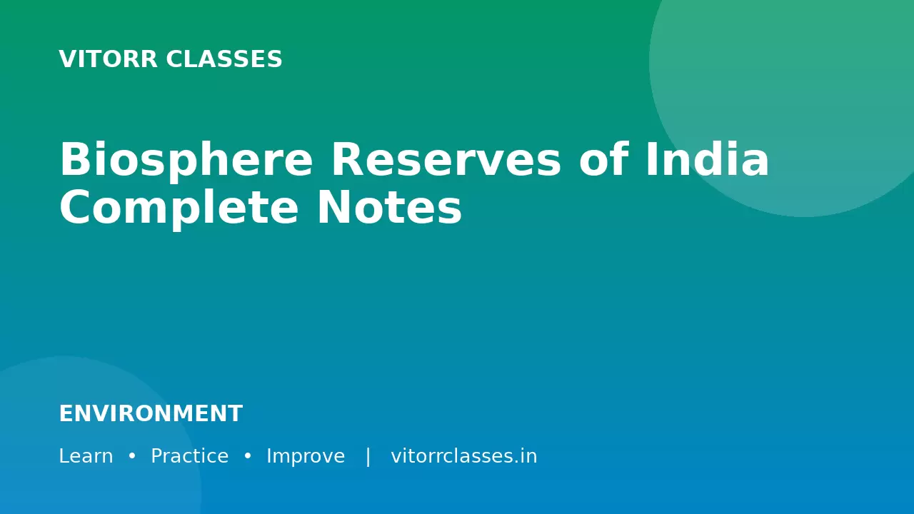 Biosphere Reserves of India Complete Notes | भारत के जैवमंडल आरक्षित क्षेत्र