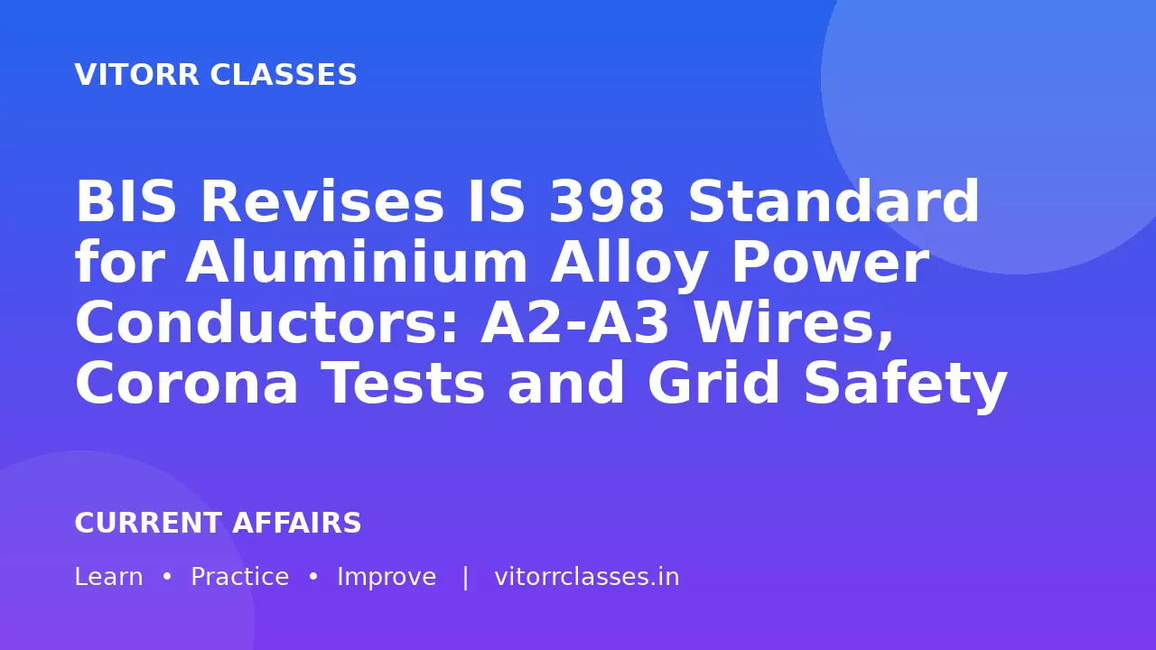 BIS Revises IS 398 Standard for Aluminium Alloy Power Conductors: A2-A3 Wires, Corona Tests and Grid Safety Explained