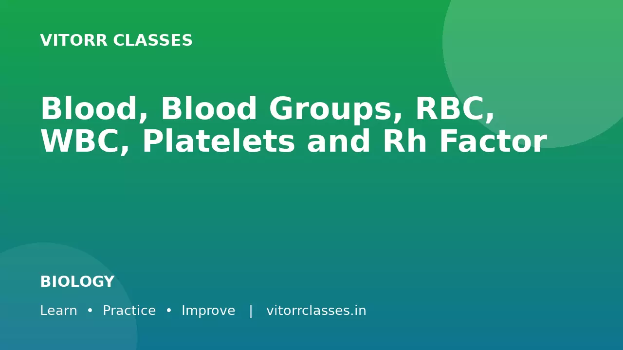 Blood, Blood Groups, RBC, WBC, Platelets and Rh Factor | रक्त रक्त समूह RBC WBC प्लेटलेट्स एवं Rh फैक्टर