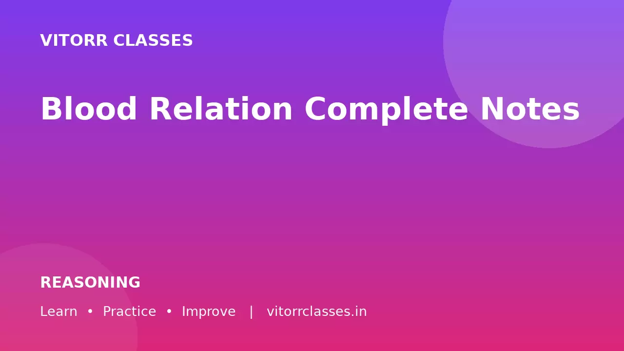 Blood Relation Complete Notes रक्त संबंध सम्पूर्ण नोट्स