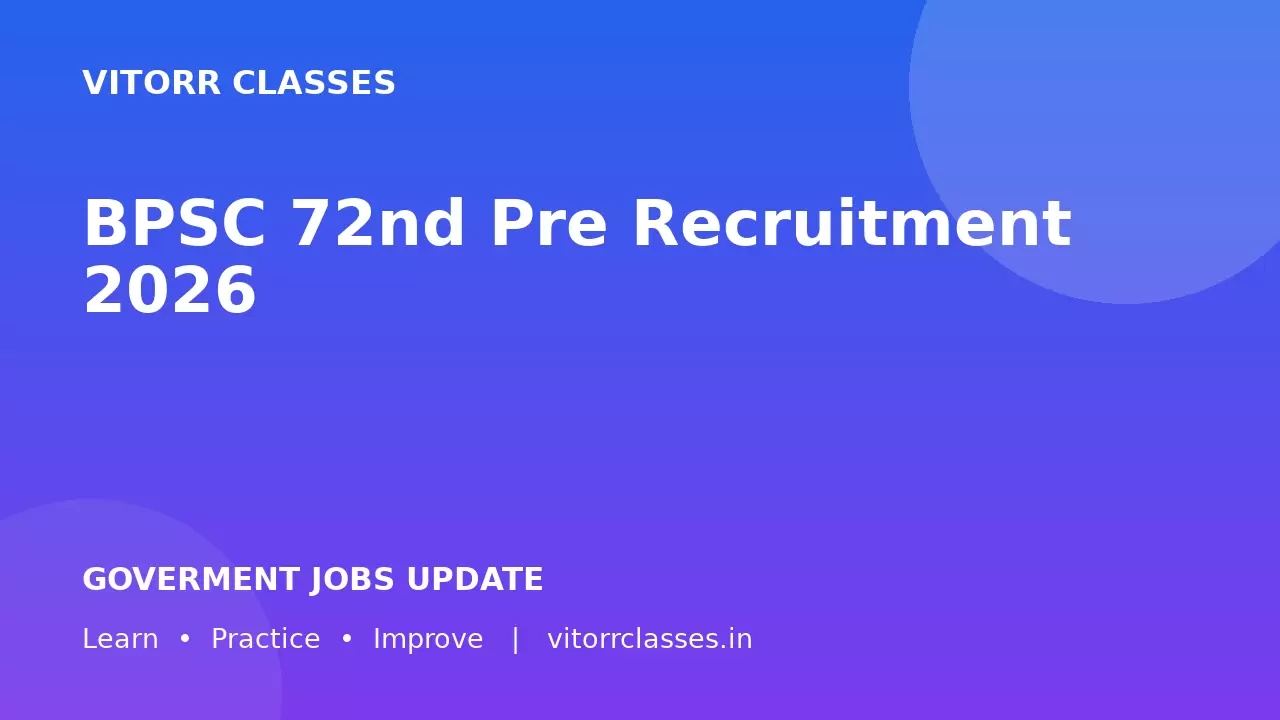BPSC 72nd Pre Recruitment 2026