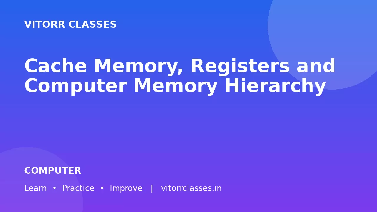 Cache Memory, Registers and Computer Memory Hierarchy | कैश मेमोरी, रजिस्टर और मेमोरी हाइरार्की