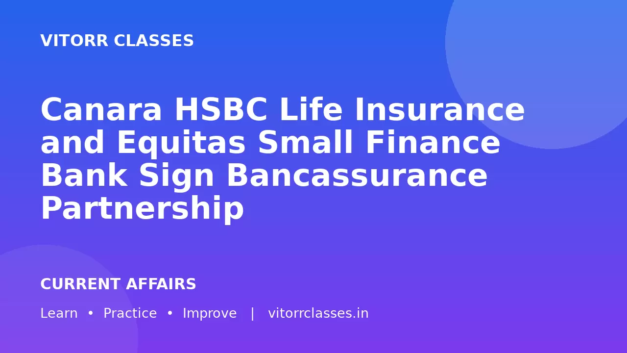 Canara HSBC Life Insurance and Equitas Small Finance Bank Sign Bancassurance Partnership