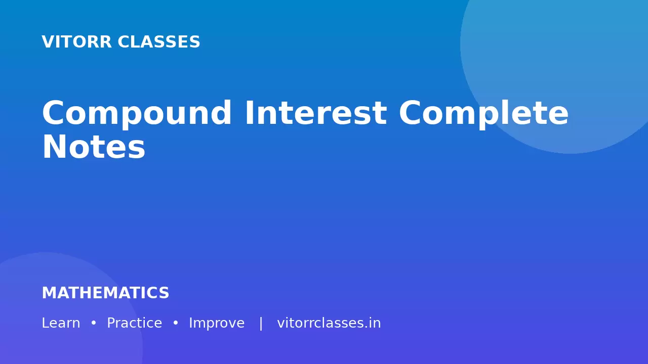 Compound Interest Complete Notes | चक्रवृद्धि ब्याज — SSC & Railway