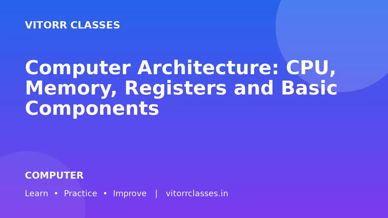 Computer Architecture: CPU, Memory, Registers and Basic Components | कंप्यूटर आर्किटेक्चर