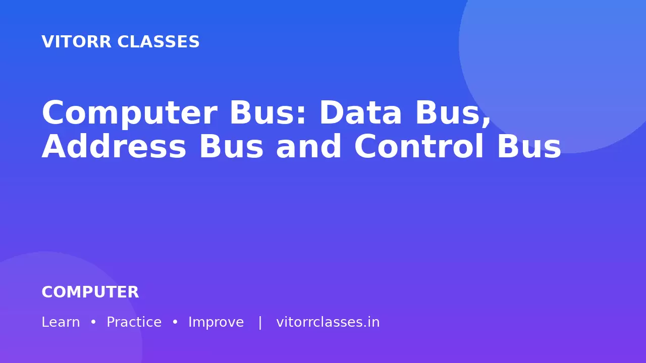 Computer Bus: Data Bus, Address Bus and Control Bus | कंप्यूटर बस के प्रकार