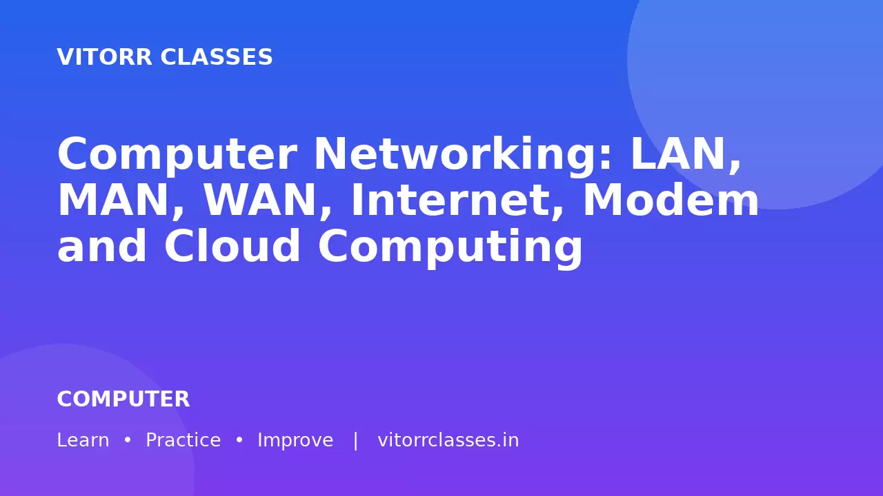 Computer Networking: LAN, MAN, WAN, Internet, Modem and Cloud Computing | कंप्यूटर नेटवर्किंग सम्पूर्ण नोट्स