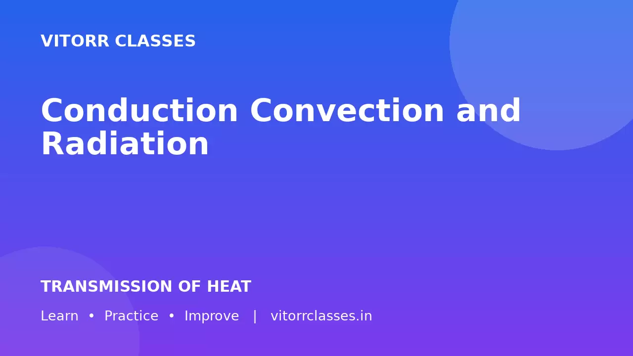 Conduction Convection and Radiation | ऊष्मा संचरण