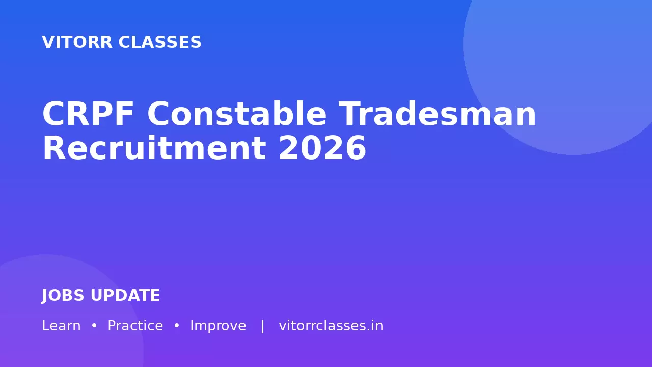CRPF Constable Tradesman Recruitment 2026