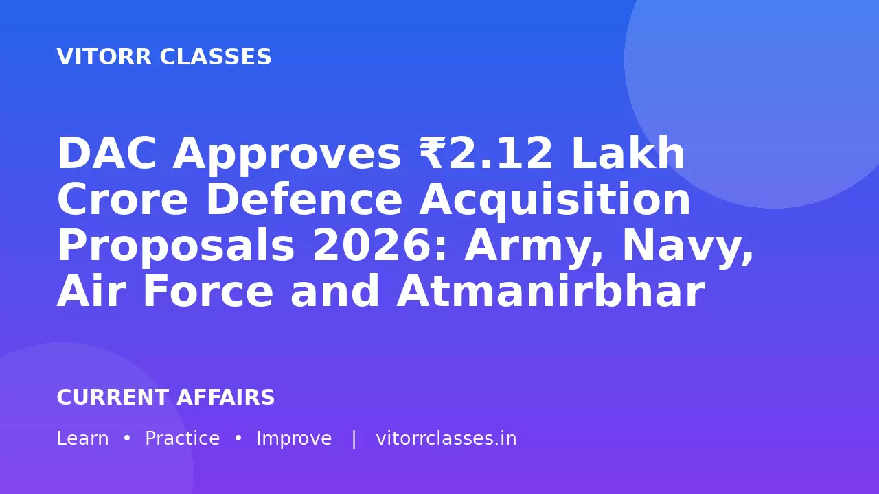 DAC Approves ₹2.12 Lakh Crore Defence Acquisition Proposals 2026: Army, Navy, Air Force and Atmanirbhar Bharat | रक्षा अधिग्रहण परिषद की ₹2.12 लाख करोड़ की मंजूरी