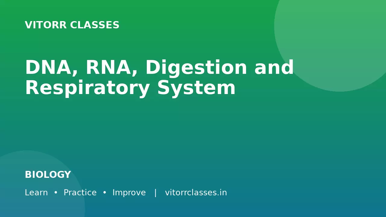 DNA, RNA, Digestion and Respiratory System | डीएनए आरएनए पाचन एवं श्वसन तंत्र