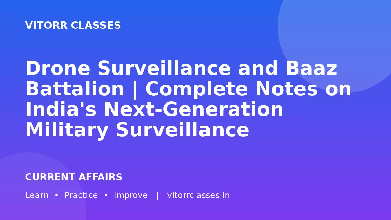 Drone Surveillance and Baaz Battalion | Complete Notes on India's Next-Generation Military Surveillance