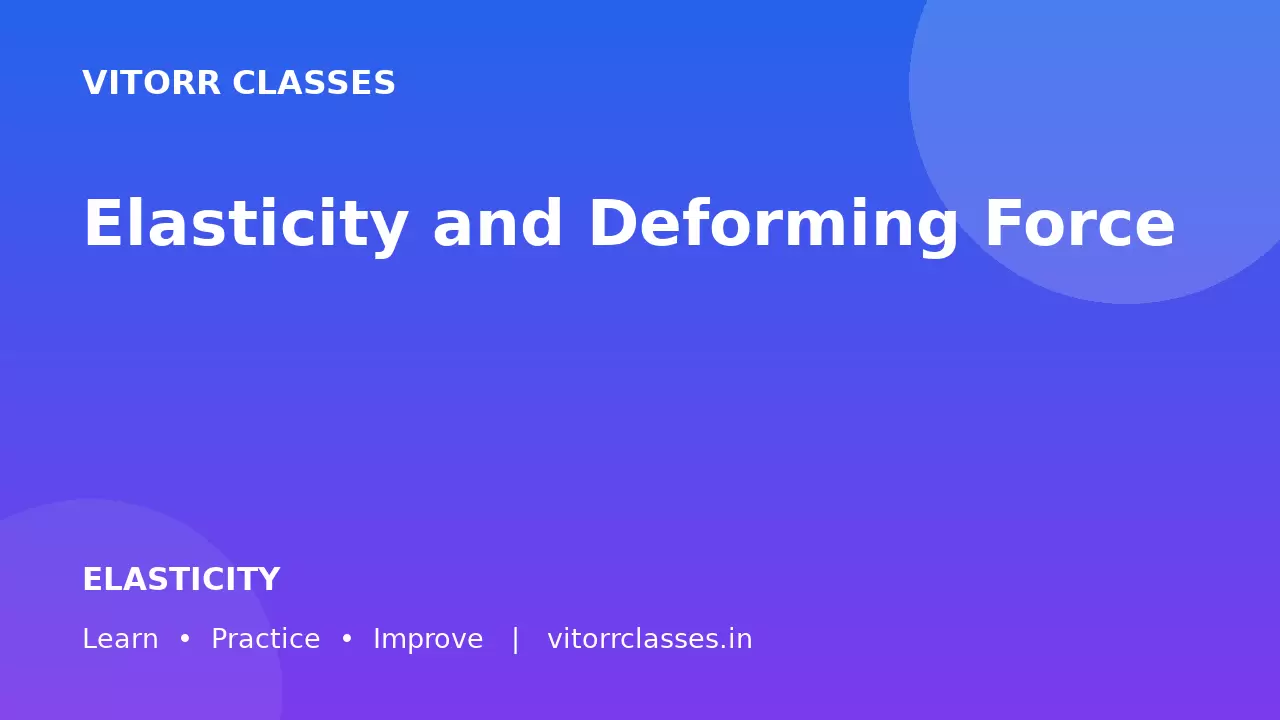 Elasticity and Deforming Force | प्रत्यास्थता