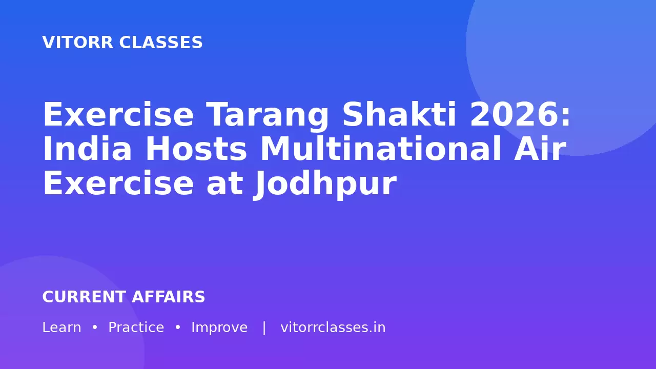 Exercise Tarang Shakti 2026: India Hosts Multinational Air Exercise at Jodhpur | तरंग शक्ति 2026 बहुराष्ट्रीय वायुसेना अभ्यास