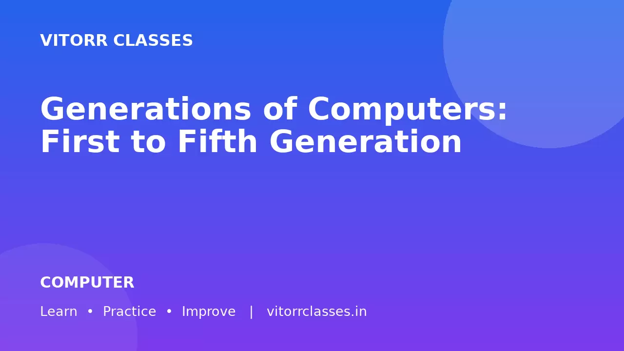 Generations of Computers: First to Fifth Generation | कंप्यूटर की पहली से पाँचवीं पीढ़ी