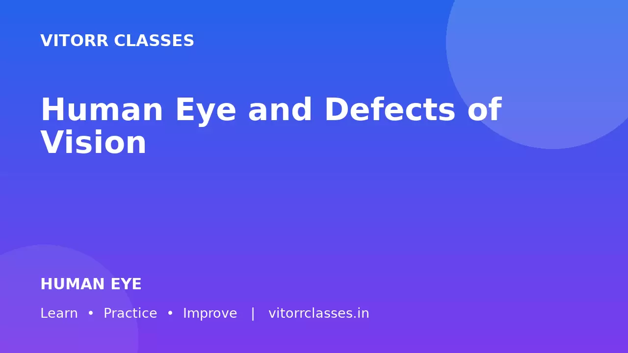 Human Eye and Defects of Vision | मानव नेत्र और दृष्टि दोष