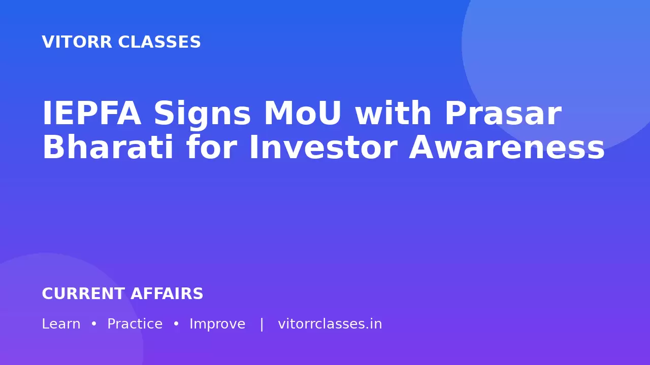IEPFA Signs MoU with Prasar Bharati for Investor Awareness