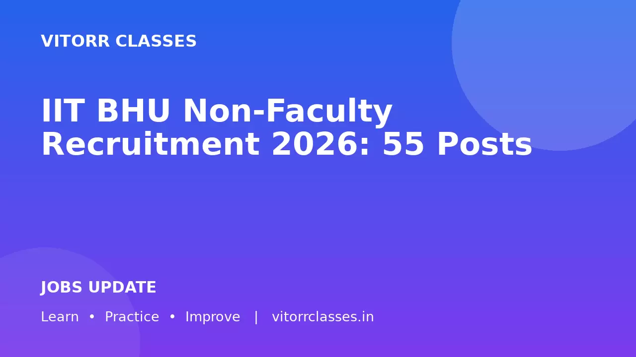 IIT BHU Non-Faculty Recruitment 2026: 55 Posts