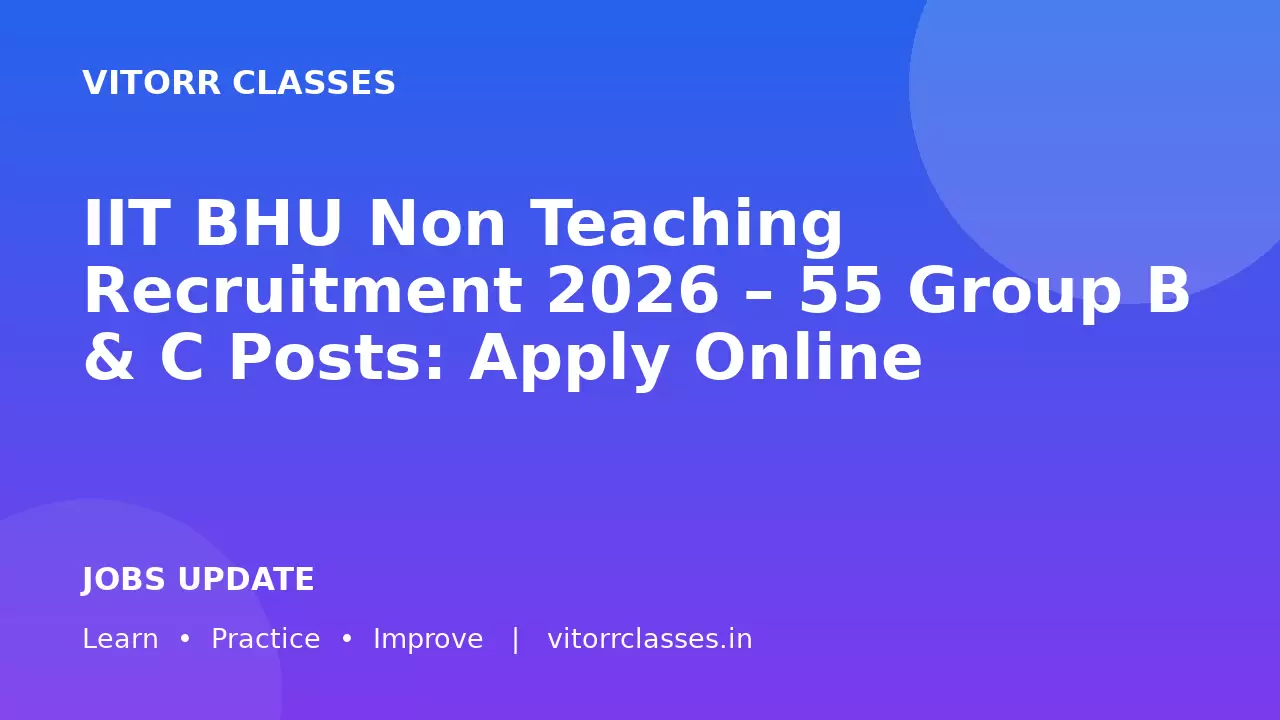 IIT BHU Non Teaching Recruitment 2026 – 55 Group B & C Posts: Apply Online