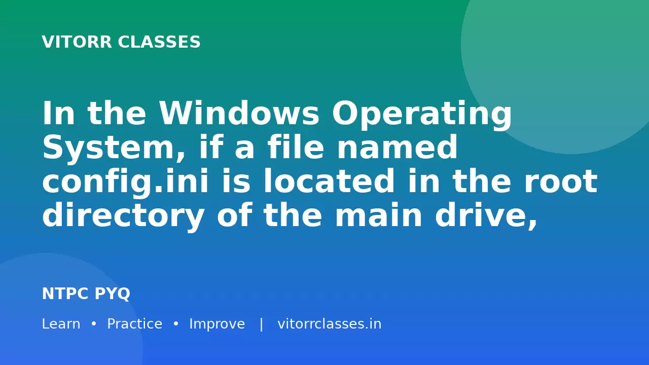 In the Windows Operating System, if a file named config.ini is located in the root directory of the main drive, what is the correct and complete absolute path to reference this file?