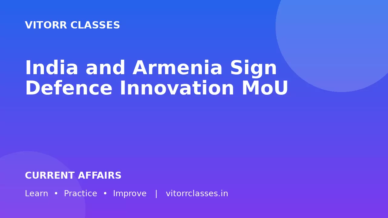 India and Armenia Sign Defence Innovation MoU