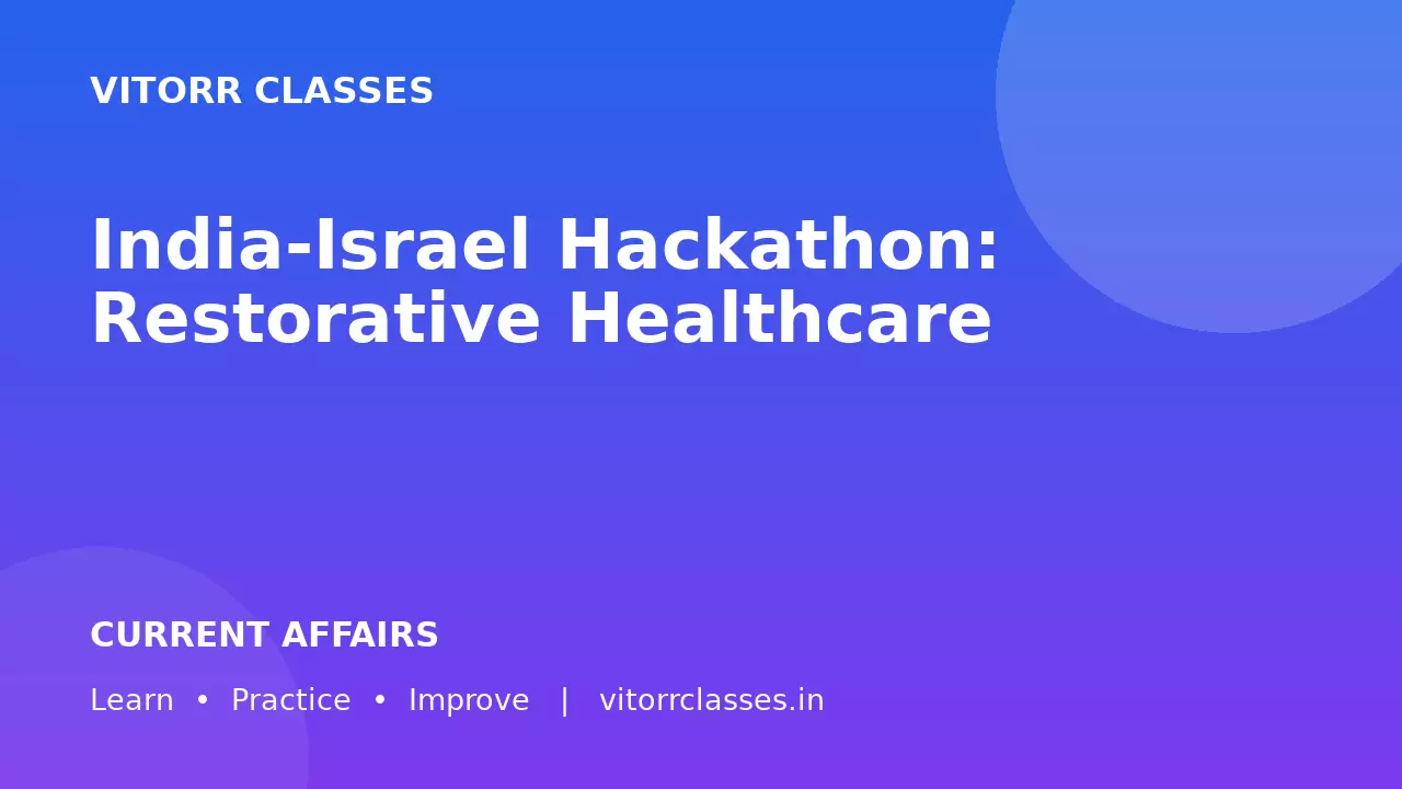 India-Israel Hackathon: Restorative Healthcare