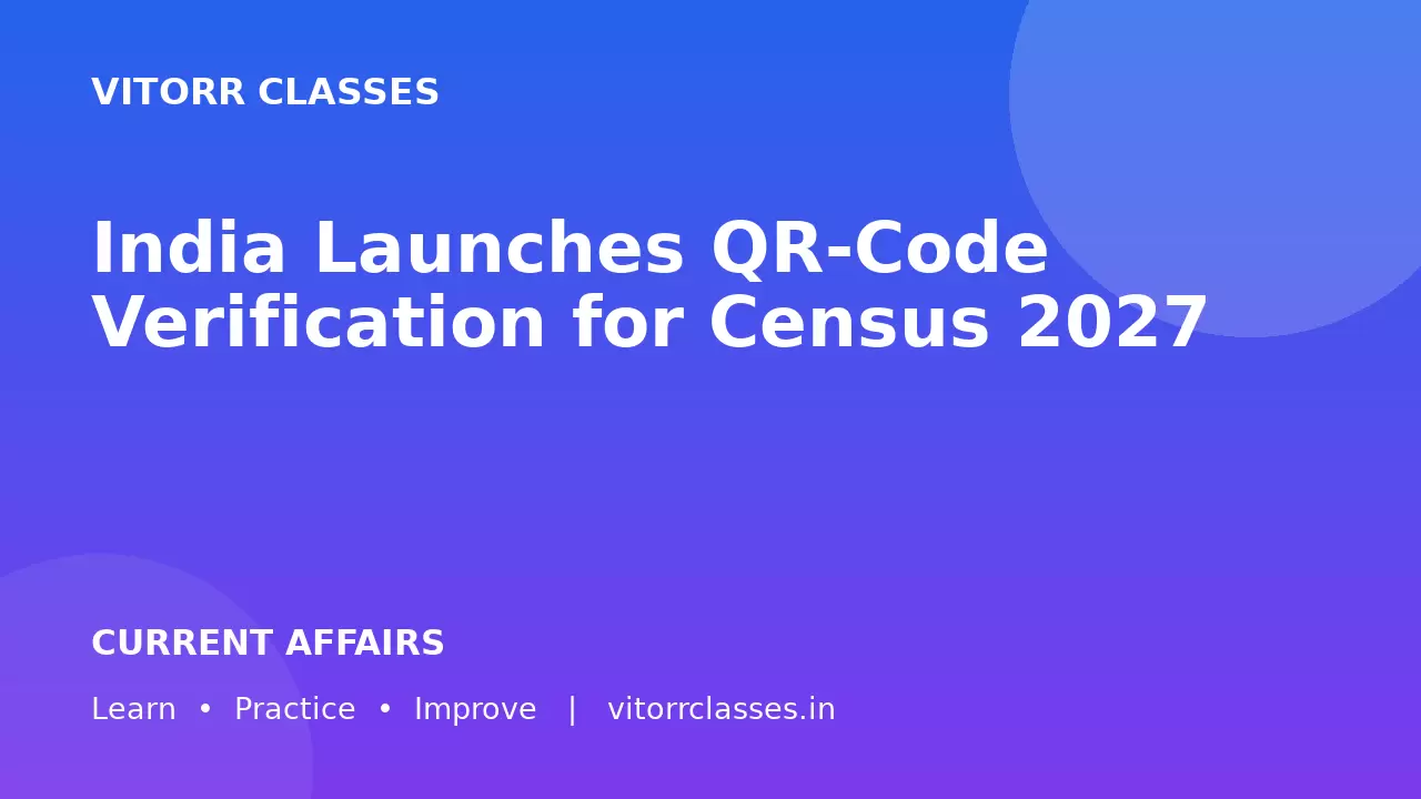 India Launches QR-Code Verification for Census 2027