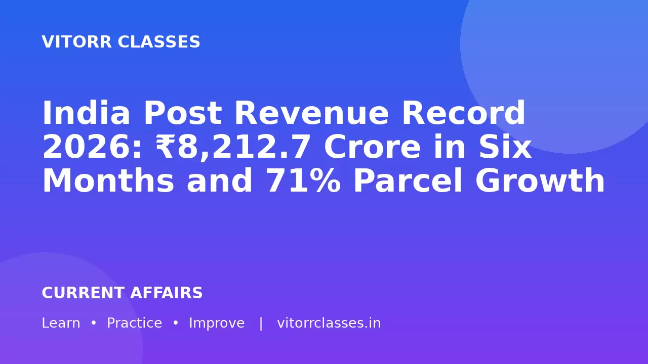 India Post Revenue Record 2026: ₹8,212.7 Crore in Six Months and 71% Parcel Growth | भारतीय डाक का नया राजस्व रिकॉर्ड 2026
