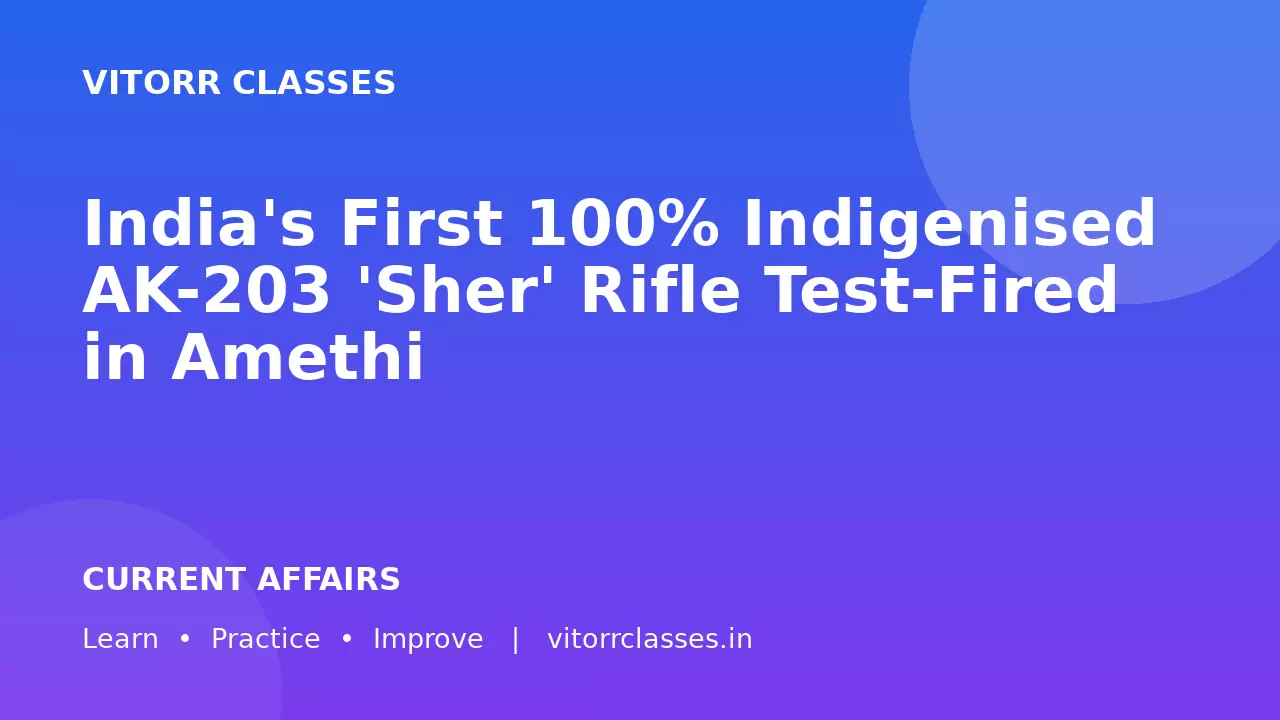 India's First 100% Indigenised AK-203 'Sher' Rifle Test-Fired in Amethi | अमेठी में भारत की पहली 100% स्वदेशी AK-203 'Sher' राइफल का परीक्षण
