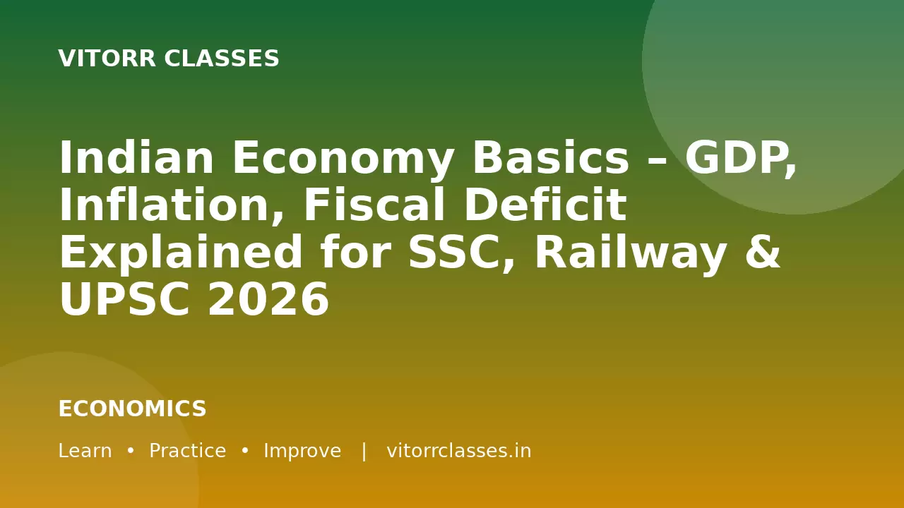 Indian Economy Basics – GDP, Inflation, Fiscal Deficit Explained for SSC, Railway & UPSC 2026