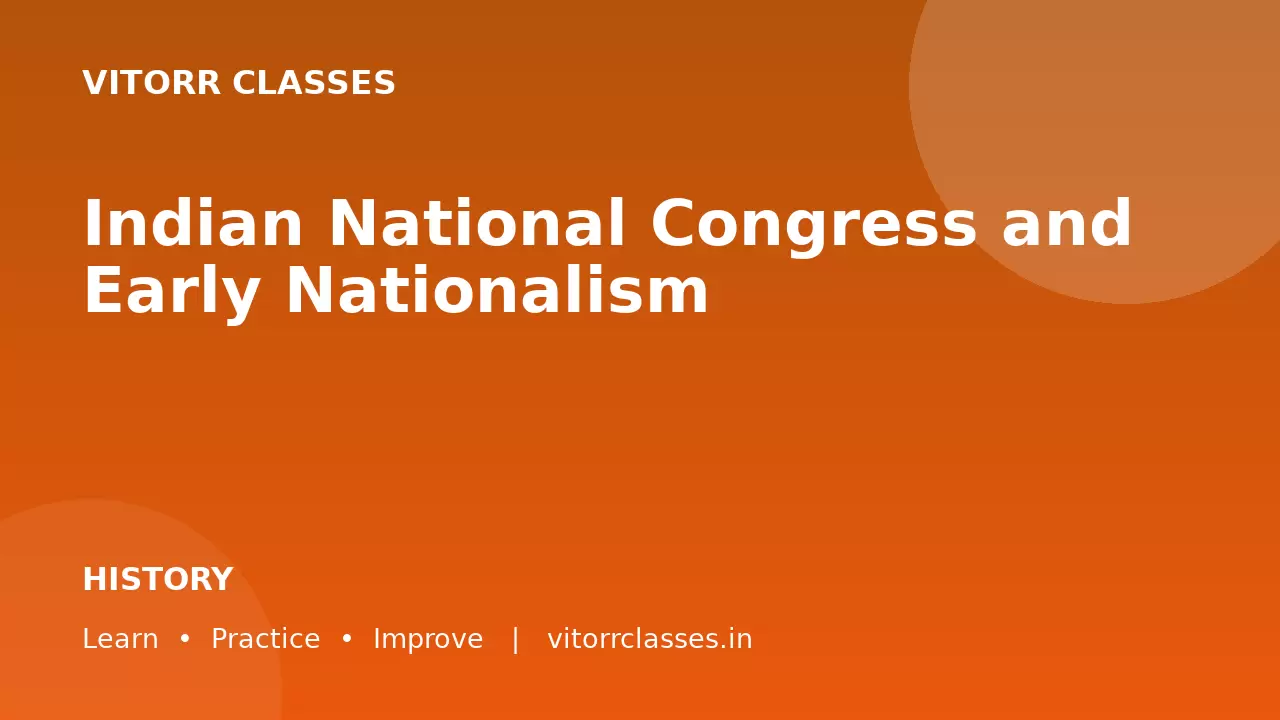Indian National Congress and Early Nationalism | भारतीय राष्ट्रीय कांग्रेस एवं प्रारंभिक राष्ट्रवाद