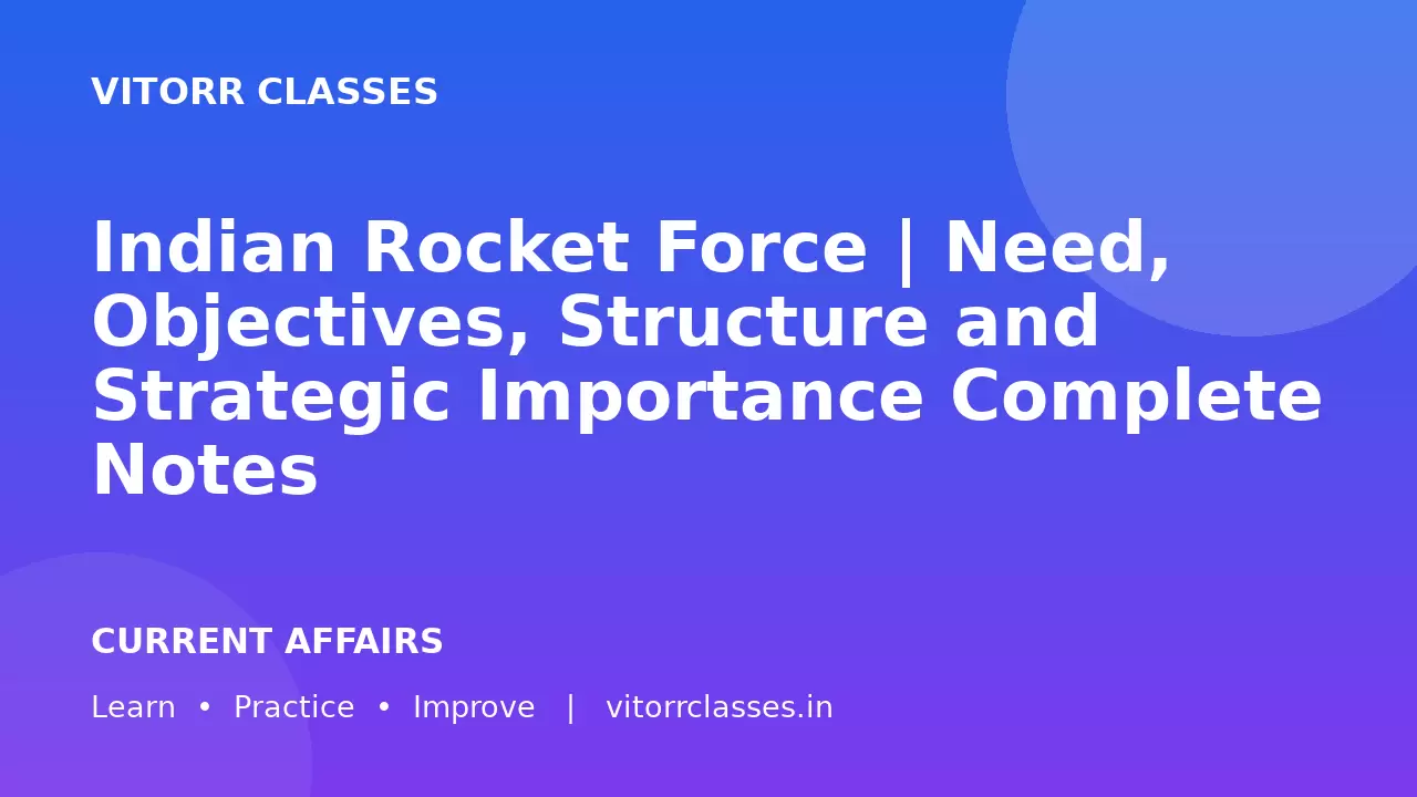 Indian Rocket Force | Need, Objectives, Structure and Strategic Importance Complete Notes