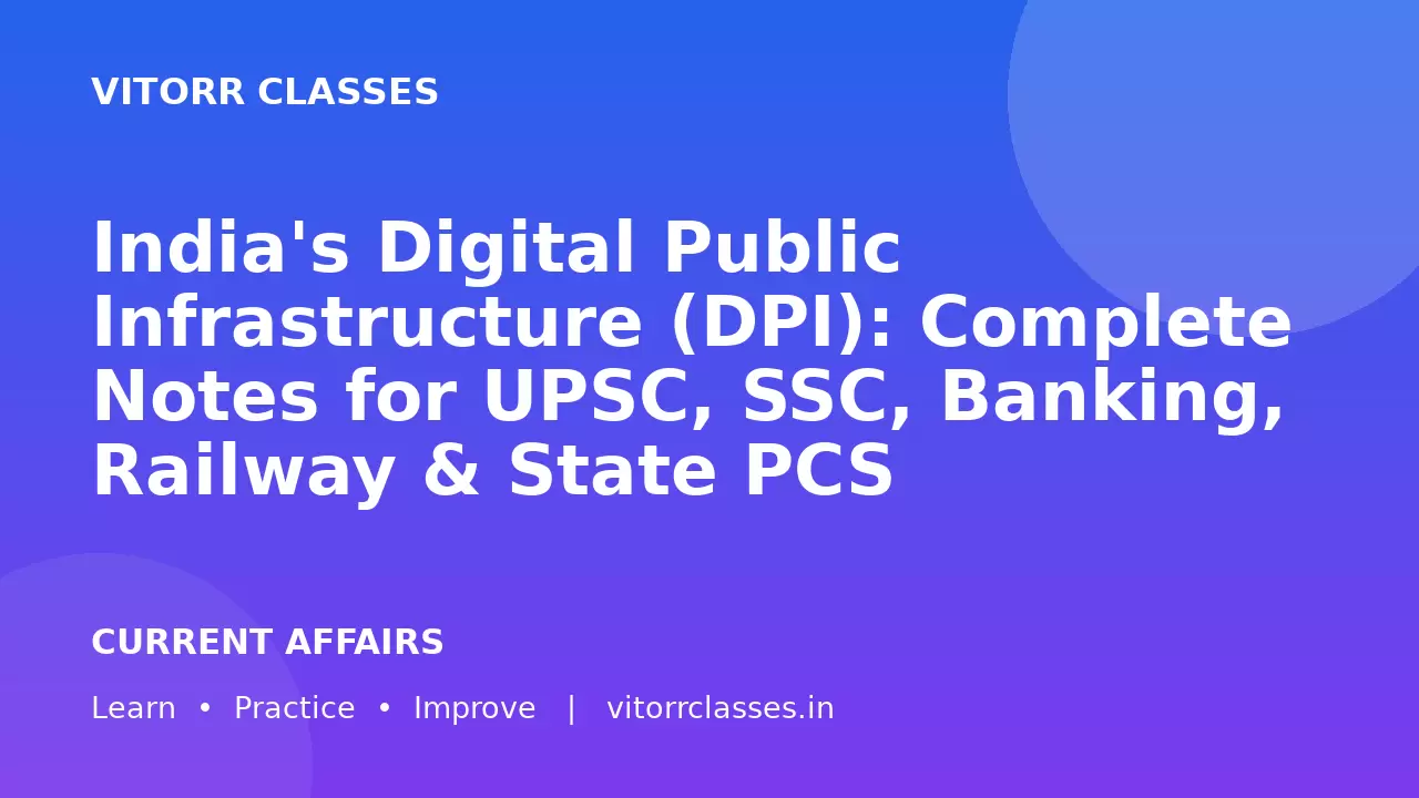 India's Digital Public Infrastructure (DPI): Complete Notes for UPSC, SSC, Banking, Railway & State PCS