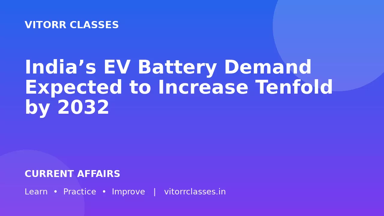 India’s EV Battery Demand Expected to Increase Tenfold by 2032