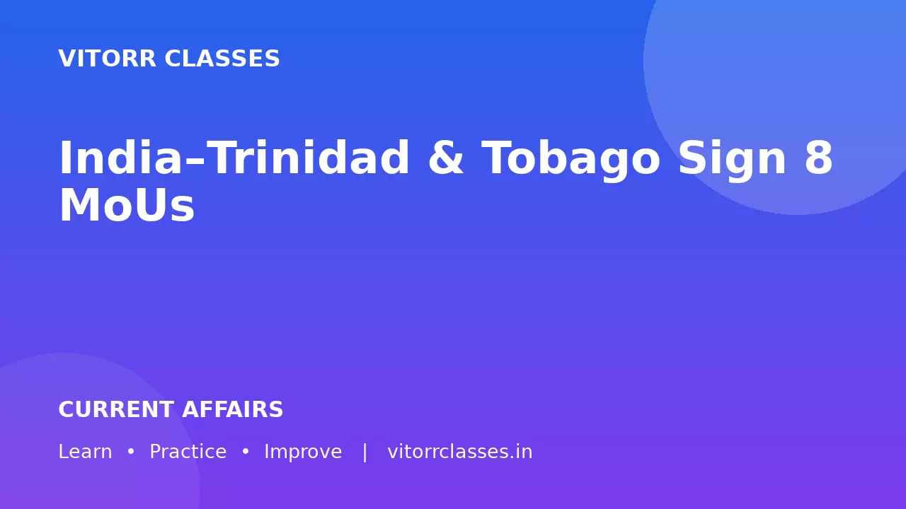 India–Trinidad & Tobago Sign 8 MoUs